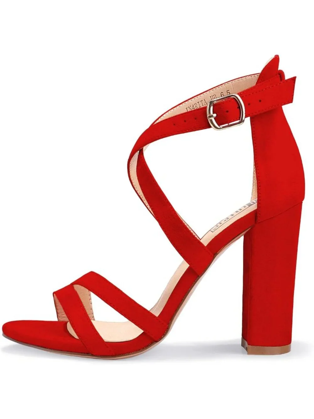 Strappy Chunky Heels - High Open Toe Ankle Strap Sandals for Stylish Comfort